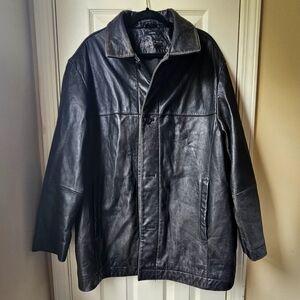 Liz Claiborne Lambskin Leather Jacket XL Women's Distressed Grunge Long Black